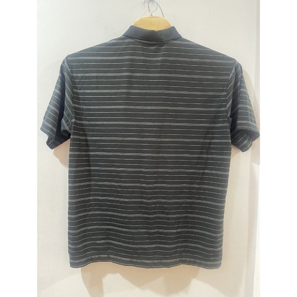 Nike Dri Fit Men's Golf Short Sleeve Polo‎ Shirt Black Striped Performance XL - Picture 3 of 7